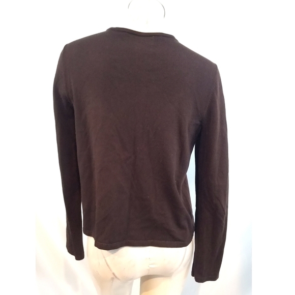 3/$25 Jones New York Size S Brown Embellished Cardigan - Picture 2 of 8